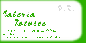 valeria kotvics business card